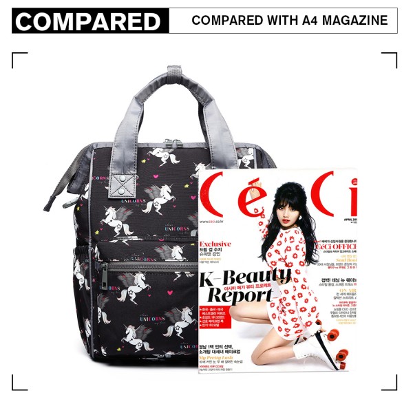 LB6896 - Miss Lulu Child's Unicorn Backpack with Pencil Case - Black