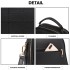 LB6919 - Miss Lulu Quadrat Stich Bowler Bag - Schwarz