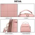 LB6919 - Miss Lulu Quadrat Stich Bowler Bag - Rosa