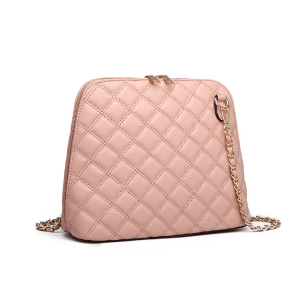 LB6920 - Miss Lulu Quilted Shoulder Cross Body Bag - Pink LB6920 - Miss Lulu Quilted Shoulder Cross Body Bag - Pink