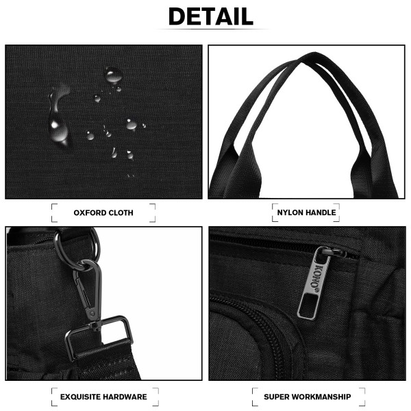 LB6923 - Kono Multi-Compartment Tote Shoulder Bag - Black LB6923 - Kono Multi-Compartment Tote Shoulder Bag - Black