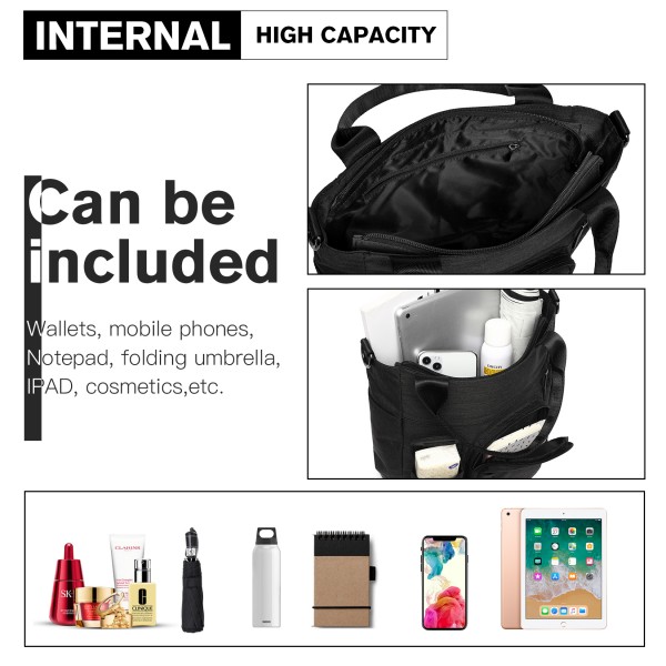 LB6923 - Kono Multi-Compartment Tote Shoulder Bag - Black LB6923 - Kono Multi-Compartment Tote Shoulder Bag - Black