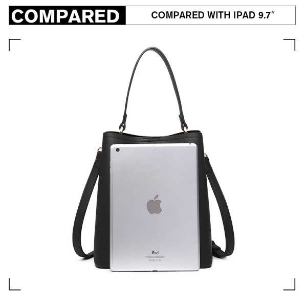 LB6926 - Miss Lulu Sanft Lederoptik Handtasche - Schwarz