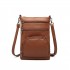 LB6927 - Miss Lulu Multi Pocket Leather Look RFID-Blocking Cross Body Bag - Brown LB6927 - Miss Lulu Multi Pocket Leather Look RFID-Blocking Cross Body Bag - Brown