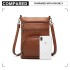 LB6927 - Miss Lulu Multi Pocket Leather Look RFID-Blocking Cross Body Bag - Brown LB6927 - Miss Lulu Multi Pocket Leather Look RFID-Blocking Cross Body Bag - Brown