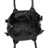 LD1842-MISS LULU FAUX LEATHER QUILTED TWILL TOTE HANDBAGS BLACK