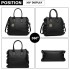 LD1842-MISS LULU FAUX LEATHER QUILTED TWILL TOTE HANDBAGS BLACK