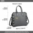 LD1842-MISS LULU FAUX LEATHER QUILTED TWILL TOTE HANDBAGS GREY LD1842-MISS LULU FAUX LEATHER QUILTED TWILL TOTE HANDBAGS GREY