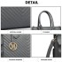 LD1842-MISS LULU FAUX LEATHER QUILTED TWILL TOTE HANDBAGS GREY LD1842-MISS LULU FAUX LEATHER QUILTED TWILL TOTE HANDBAGS GREY