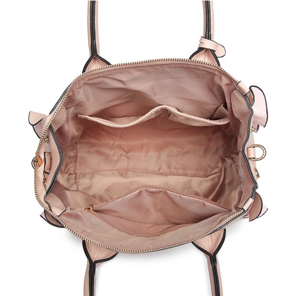 LD1842-MISS LULU FAUX LEATHER QUILTED TWILL TOTE HANDBAGS NUDE LD1842-MISS LULU FAUX LEATHER QUILTED TWILL TOTE HANDBAGS NUDE