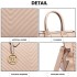 LD1842-MISS LULU FAUX LEATHER QUILTED TWILL TOTE HANDBAGS NUDE LD1842-MISS LULU FAUX LEATHER QUILTED TWILL TOTE HANDBAGS NUDE