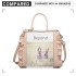 LD1842-MISS LULU FAUX LEATHER QUILTED TWILL TOTE HANDBAGS NUDE LD1842-MISS LULU FAUX LEATHER QUILTED TWILL TOTE HANDBAGS NUDE