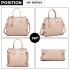 LD1842-MISS LULU FAUX LEATHER QUILTED TWILL TOTE HANDBAGS NUDE LD1842-MISS LULU FAUX LEATHER QUILTED TWILL TOTE HANDBAGS NUDE