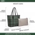 LD6825 - Miss Lulu Check Pattern Reversible 2 Piece Tote and Clutch Bag Set - Green LD6825 - Miss Lulu Check Pattern Reversible 2 Piece Tote and Clutch Bag Set - Green