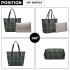 LD6825 - Miss Lulu Check Pattern Reversible 2 Piece Tote and Clutch Bag Set - Green LD6825 - Miss Lulu Check Pattern Reversible 2 Piece Tote and Clutch Bag Set - Green