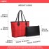 LD6825 - Miss Lulu Check Pattern Reversible 2 Piece Tote and Clutch Bag Set - Red LD6825 - Miss Lulu Check Pattern Reversible 2 Piece Tote and Clutch Bag Set - Red