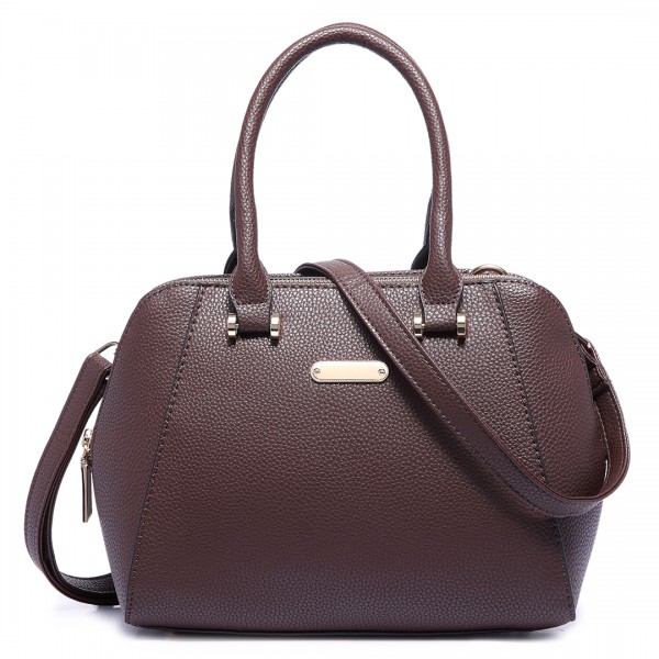 LF1627 - Miss Lulu Faux Leather Two Compartment Shoulder Bag coffee LF1627 - Miss Lulu Faux Leather Two Compartment Shoulder Bag coffee