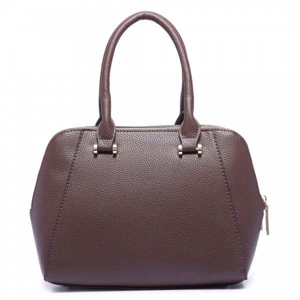 LF1627 - Miss Lulu Faux Leather Two Compartment Shoulder Bag coffee LF1627 - Miss Lulu Faux Leather Two Compartment Shoulder Bag coffee