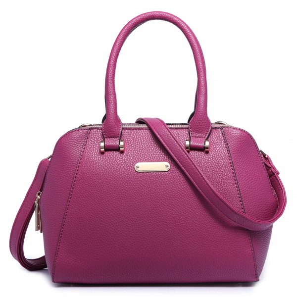LF1627 - Miss Lulu Faux Leather Two Compartment Shoulder Bag purple LF1627 - Miss Lulu Faux Leather Two Compartment Shoulder Bag purple