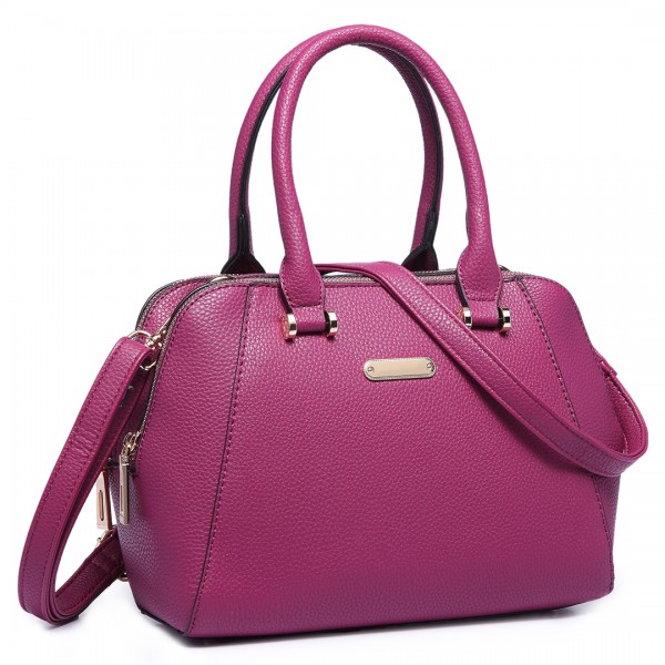 LF1627 - Miss Lulu Faux Leather Two Compartment Shoulder Bag purple LF1627 - Miss Lulu Faux Leather Two Compartment Shoulder Bag purple