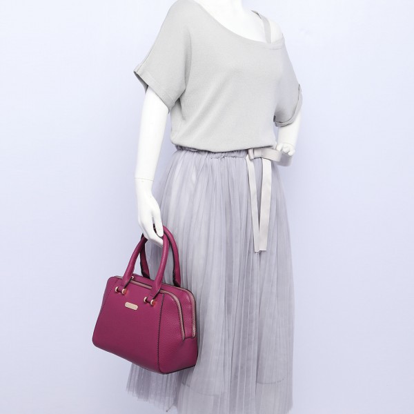 LF1627 - Miss Lulu Faux Leather Two Compartment Shoulder Bag purple