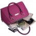 LF1627 - Miss Lulu Faux Leather Two Compartment Shoulder Bag purple
