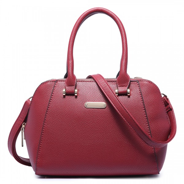 LF1627 - Miss Lulu Faux Leather Two Compartment Shoulder Bag red LF1627 - Miss Lulu Faux Leather Two Compartment Shoulder Bag red