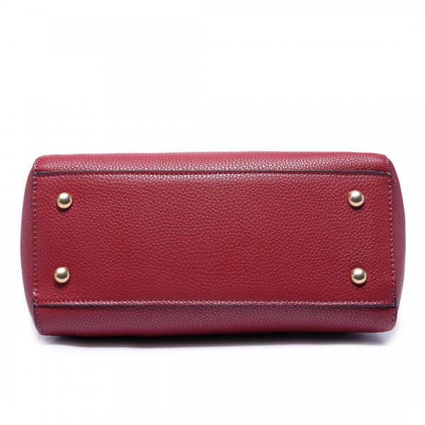 LF1627 - Miss Lulu Faux Leather Two Compartment Shoulder Bag red LF1627 - Miss Lulu Faux Leather Two Compartment Shoulder Bag red