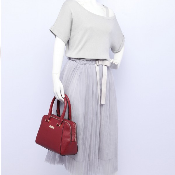 LF1627 - Miss Lulu Faux Leather Two Compartment Shoulder Bag red LF1627 - Miss Lulu Faux Leather Two Compartment Shoulder Bag red