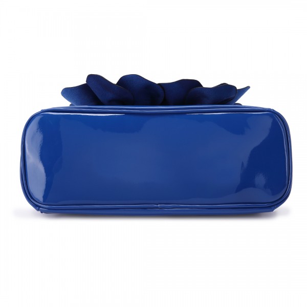 LG1754 BE- Miss Lulu PU Leather Flower Women Large Hobo Handbags Blue