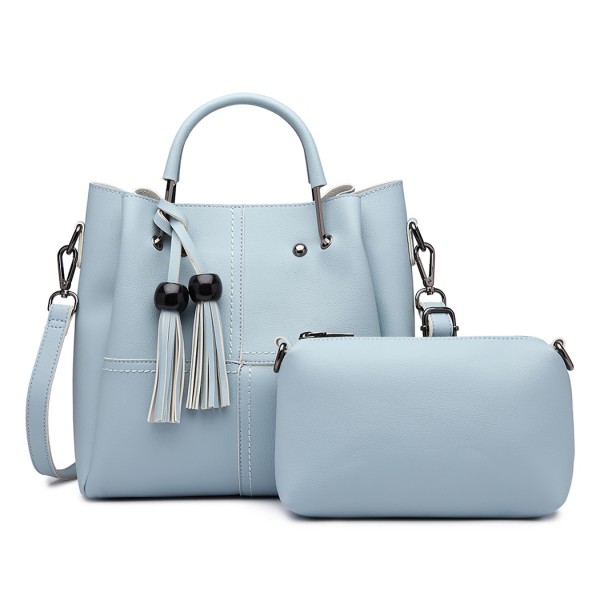 LG1844 - MISS LULU LEATHER LOOK 2 IN 1 BUCKET HANDBAG - BLUE LG1844 - MISS LULU LEATHER LOOK 2 IN 1 BUCKET HANDBAG - BLUE