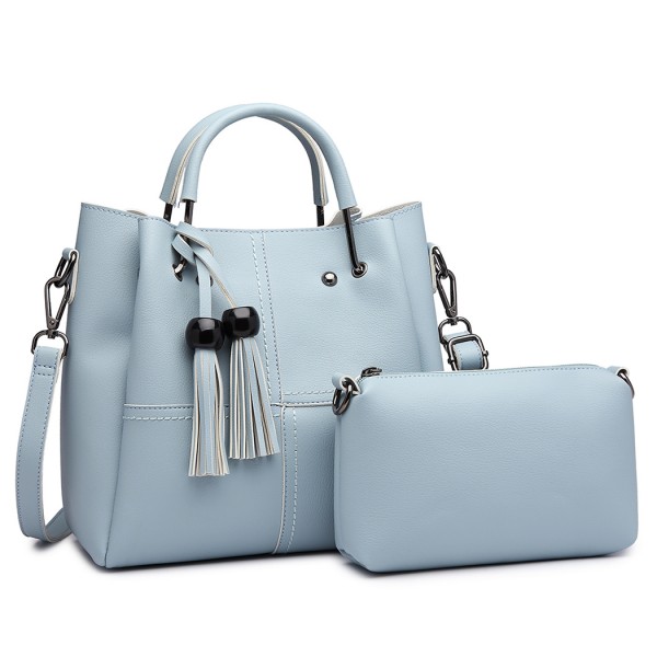 LG1844 - MISS LULU LEATHER LOOK 2 IN 1 BUCKET HANDBAG - BLUE LG1844 - MISS LULU LEATHER LOOK 2 IN 1 BUCKET HANDBAG - BLUE