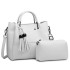 LG1844 - MISS LULU LEATHER LOOK 2 IN 1 BUCKET HANDBAG - BEIGE LG1844 - MISS LULU LEATHER LOOK 2 IN 1 BUCKET HANDBAG - BEIGE