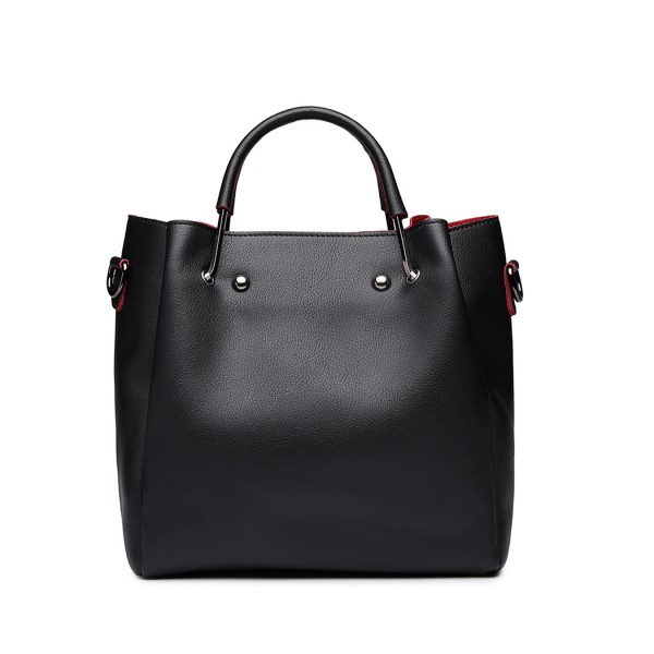LG1844 - MISS LULU LEATHER LOOK 2 IN 1 BUCKET HANDBAG - BLACK LG1844 - MISS LULU LEATHER LOOK 2 IN 1 BUCKET HANDBAG - BLACK