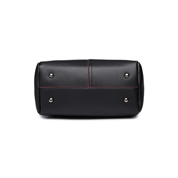 LG1844 - MISS LULU LEATHER LOOK 2 IN 1 BUCKET HANDBAG - BLACK LG1844 - MISS LULU LEATHER LOOK 2 IN 1 BUCKET HANDBAG - BLACK