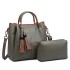 LG1844 - MISS LULU LEATHER LOOK 2 IN 1 BUCKET HANDBAG - GREEN LG1844 - MISS LULU LEATHER LOOK 2 IN 1 BUCKET HANDBAG - GREEN