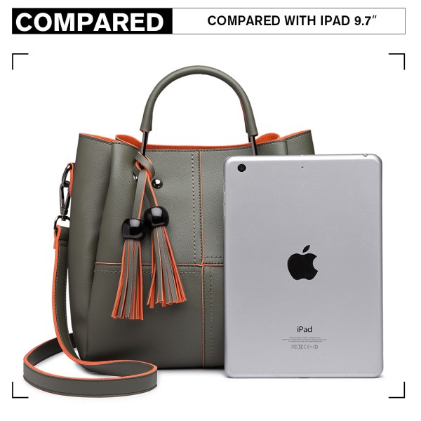 LG1844 - MISS LULU LEATHER LOOK 2 IN 1 BUCKET HANDBAG - GREEN LG1844 - MISS LULU LEATHER LOOK 2 IN 1 BUCKET HANDBAG - GREEN