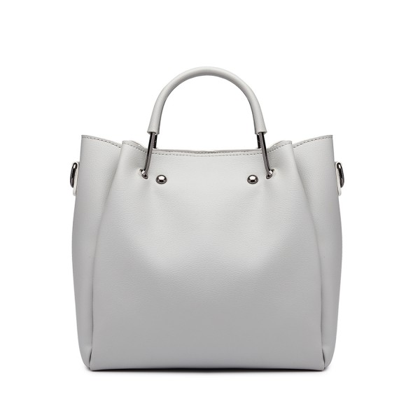 LG1844 - MISS LULU LEATHER LOOK 2 IN 1 BUCKET HANDBAG - GREY LG1844 - MISS LULU LEATHER LOOK 2 IN 1 BUCKET HANDBAG - GREY