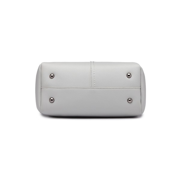 LG1844 - MISS LULU LEATHER LOOK 2 IN 1 BUCKET HANDBAG - GREY LG1844 - MISS LULU LEATHER LOOK 2 IN 1 BUCKET HANDBAG - GREY