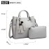 LG1844 - MISS LULU LEATHER LOOK 2 IN 1 BUCKET HANDBAG - GREY LG1844 - MISS LULU LEATHER LOOK 2 IN 1 BUCKET HANDBAG - GREY