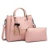 LG1844 - MISS LULU LEATHER LOOK 2 IN 1 BUCKET HANDBAG - PINK LG1844 - MISS LULU LEATHER LOOK 2 IN 1 BUCKET HANDBAG - PINK