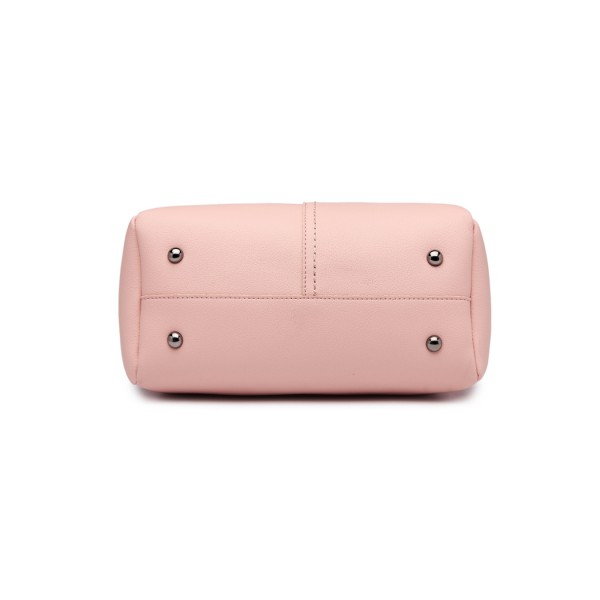 LG1844 - MISS LULU LEATHER LOOK 2 IN 1 BUCKET HANDBAG - PINK LG1844 - MISS LULU LEATHER LOOK 2 IN 1 BUCKET HANDBAG - PINK