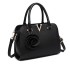 LG1848-MISS LULU PU LEATHER V LOGO HANDBAG ROSE HANGING BLACK