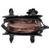 LG1848-MISS LULU PU LEATHER V LOGO HANDBAG ROSE HANGING BLACK
