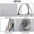 LG1848-MISS LULU PU LEATHER V LOGO HANDBAG ROSE HANGING GREY
