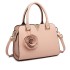 LG1848-MISS LULU PU LEATHER V LOGO HANDBAG ROSE HANGING PINK