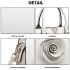 LG1848-MISS LULU PU LEATHER V LOGO HANDBAG ROSE HANGING WHITE