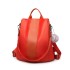 LG1903 - Miss Lulu Two Way Backpack Shoulder Bag with Pom Pom Pendant - Orange