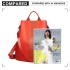 LG1903 - Miss Lulu Two Way Backpack Shoulder Bag with Pom Pom Pendant - Orange