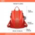 LG1903 - Miss Lulu Two Way Backpack Shoulder Bag with Pom Pom Pendant - Orange